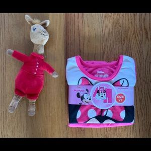 NWT MINNIE MOUSE DISNEY TWO PIECE PAJAMAS 2T